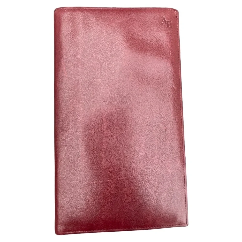 SOLD ALLEN Edmonds Genuine Leather travel passport holder wallet checks tickets - Picture 3 of 15